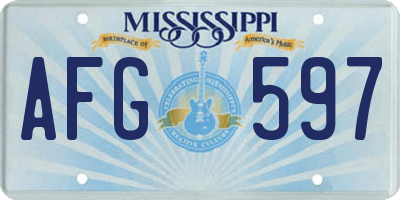 MS license plate AFG597