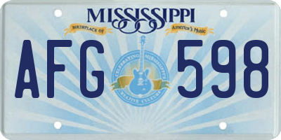 MS license plate AFG598