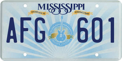 MS license plate AFG601