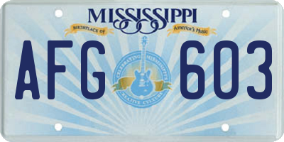 MS license plate AFG603
