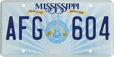 MS license plate AFG604