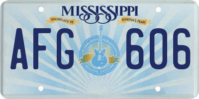 MS license plate AFG606
