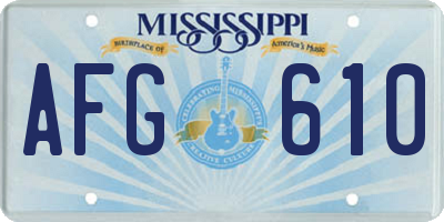 MS license plate AFG610