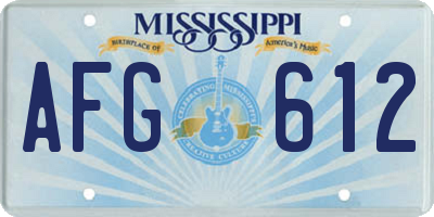 MS license plate AFG612