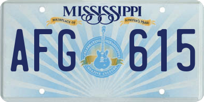 MS license plate AFG615