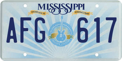 MS license plate AFG617