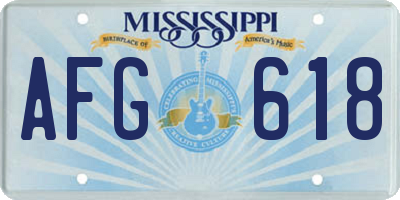 MS license plate AFG618