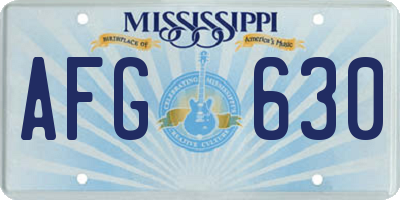 MS license plate AFG630