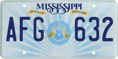 MS license plate AFG632
