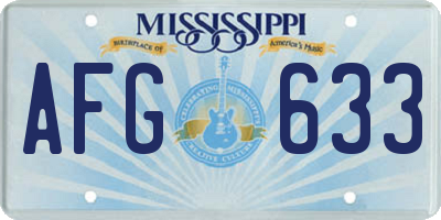 MS license plate AFG633