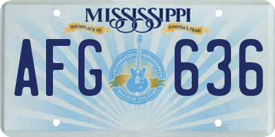 MS license plate AFG636