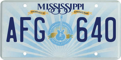 MS license plate AFG640