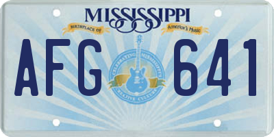 MS license plate AFG641