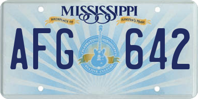 MS license plate AFG642