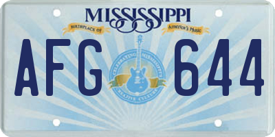 MS license plate AFG644