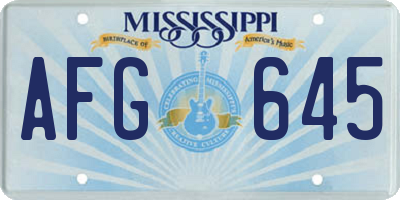 MS license plate AFG645