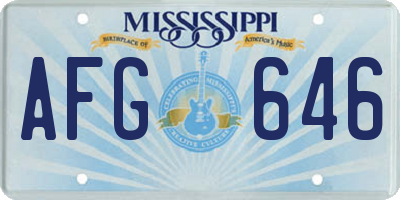 MS license plate AFG646