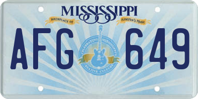 MS license plate AFG649