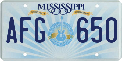 MS license plate AFG650