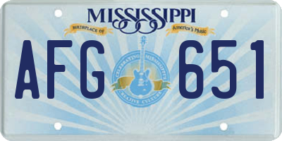 MS license plate AFG651