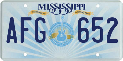 MS license plate AFG652