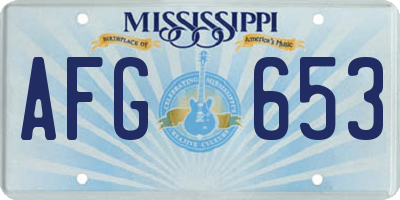 MS license plate AFG653