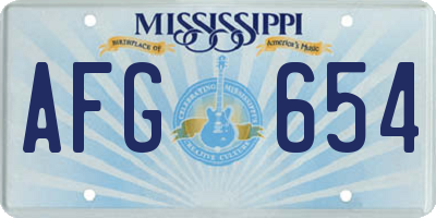 MS license plate AFG654