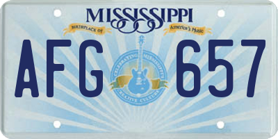 MS license plate AFG657