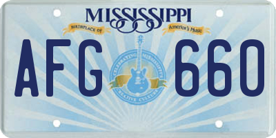 MS license plate AFG660