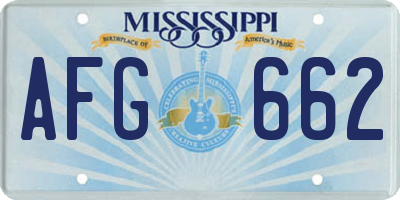 MS license plate AFG662