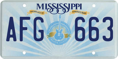 MS license plate AFG663