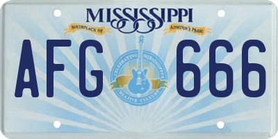 MS license plate AFG666