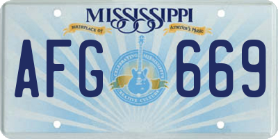 MS license plate AFG669