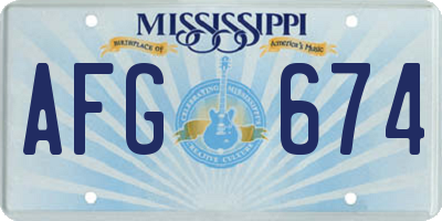 MS license plate AFG674
