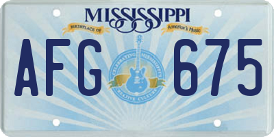 MS license plate AFG675