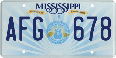 MS license plate AFG678