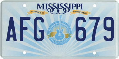 MS license plate AFG679