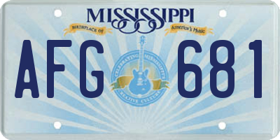 MS license plate AFG681