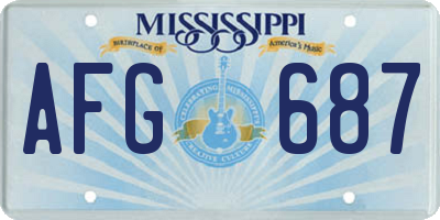 MS license plate AFG687