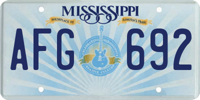 MS license plate AFG692