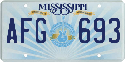 MS license plate AFG693