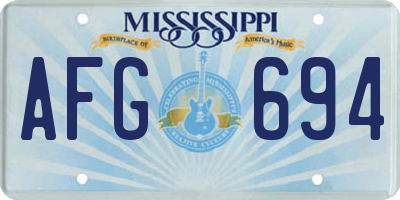 MS license plate AFG694