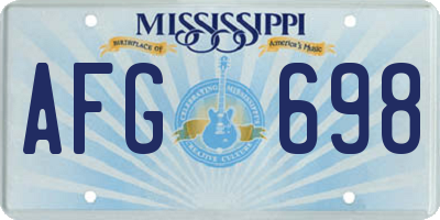 MS license plate AFG698