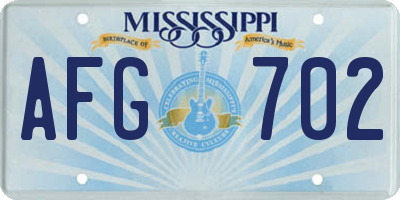 MS license plate AFG702