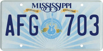 MS license plate AFG703