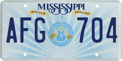 MS license plate AFG704