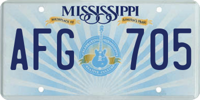 MS license plate AFG705