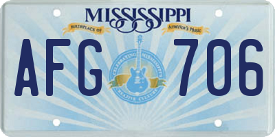 MS license plate AFG706
