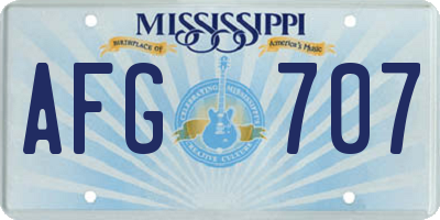 MS license plate AFG707