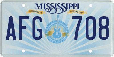 MS license plate AFG708
